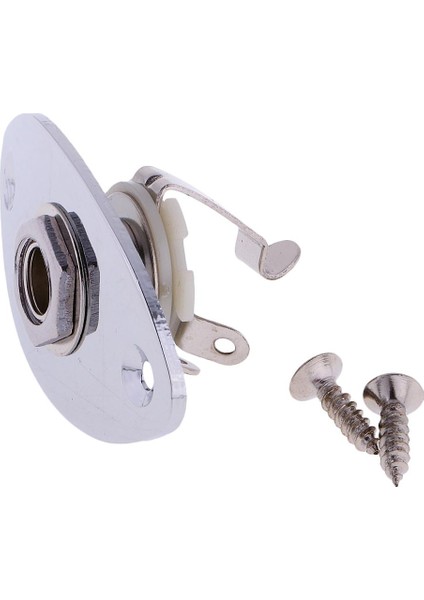 Elektro Gitar Bas Gümüş Için 2x Oval Girintili Çıkış Girişi Jak Tapası Soketi 2 Adet (Yurt Dışından) modelleri