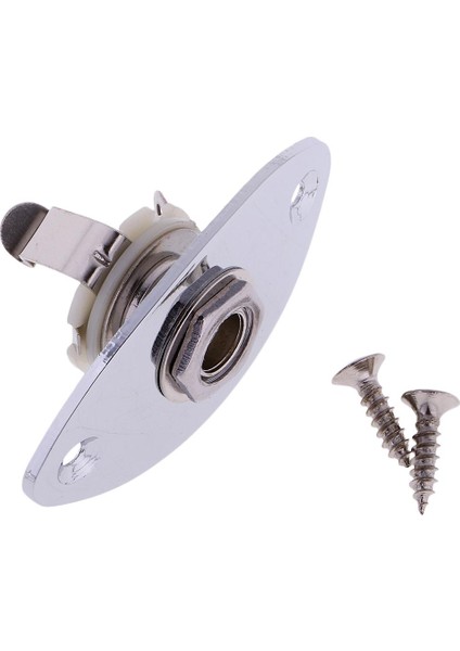 Elektro Gitar Bas Gümüş Için 2x Oval Girintili Çıkış Girişi Jak Tapası Soketi 2 Adet (Yurt Dışından) indirimleri