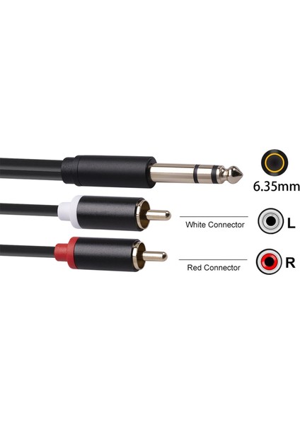 Ses Metal 3,5 mm Stereo Kriko - 2 Rca Telefon Kablosu 6.35MM Ila 2rca Kablosu 5m (Yurt Dışından) modelleri