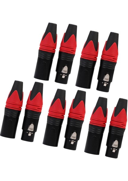 10X 3 Pin Xlr Mikrofon Fiş Ses Kablosu Konnektörü Erkek ve Kadın Dıy (Yurt Dışından)