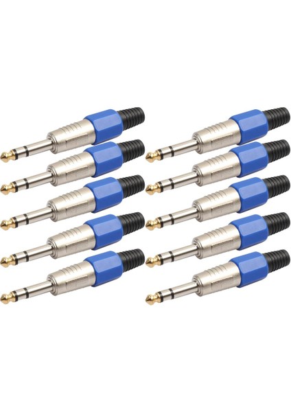 Taşınabilir 10 Adet Mikrofon Kablosu 6.35MM Stereo Adaptör Konektörleri (Yurt Dışından)