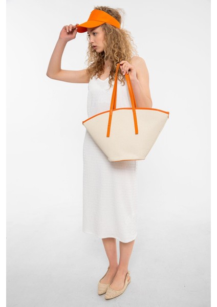 Kadın Renkli Biyeli Tote Omuz Çantası fiyatları