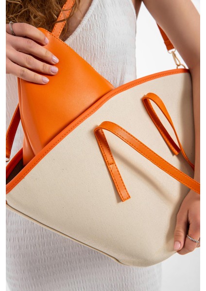 Kadın Renkli Biyeli Tote Omuz Çantası indirimleri