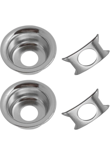 2x2 Parça Yuvarlak Metal Jak Plakası Soketi Kapak Kapağı Gitar Için Gümüş 2 Adet (Yurt Dışından)
