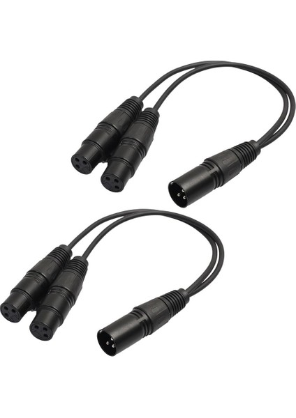 2x Xlr Y-Sprıtter Kablosu 3pın Mali Takımı Çift Dişi Mikrofon Kablosuna 1ft (Yurt Dışından)