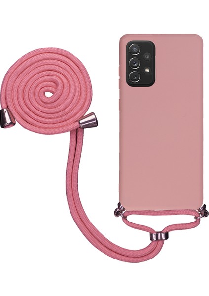 Samsung Galaxy A52S Uyumlu Kılıf Silikon Boyundan Askılı Ipli Lansman Kapak Renkli Tpu