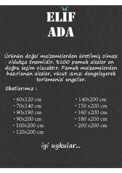 & Merya Pamuklu Kapitone Sıvı Geçirmez Yatak Koruyucu Fitted Alez