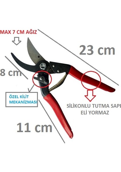 Bağ Budama Makası Çelik Keskin Güçlendirilmiş Makas