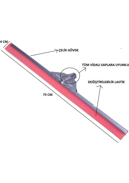 Metal Yersil Yer Sil Çekpas Plastik Çekçek Kalın 75 cm