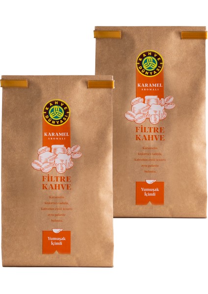 Kahve Dünyası 2'li Karamel Aromalı Filtre Kahve 250 gr