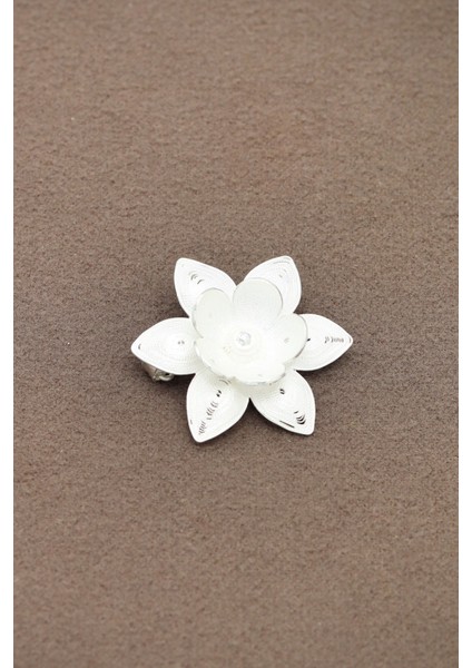 Zambak Model 925 Ayar Gümüş Telkari Broş 201022067 modelleri