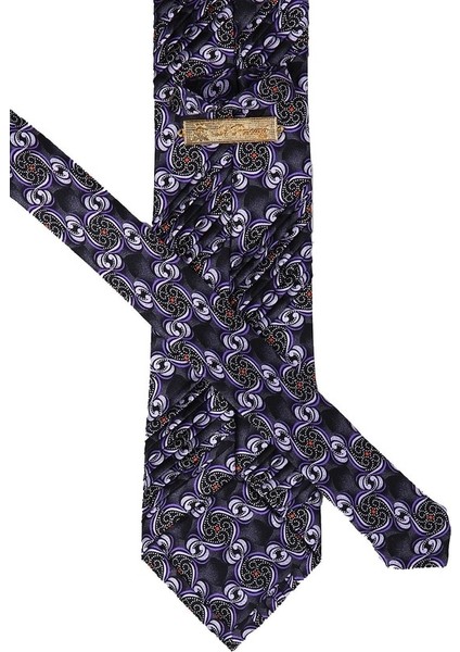 Füme Motif Desen Piliseli İpek Kravat EST124