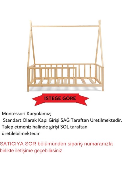 Loolpi Home - Montessori Ahşap Unisex Bebek ve Çocuk Karyolası Tüm Ölçülerde