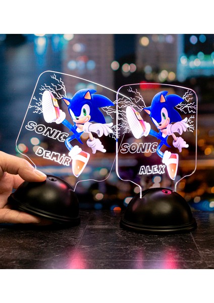 Kirpi Sonic Hediyesi, Çocuk Odası Süper Sonic Hediyesi Isimli LED Lamba, Sonic Tasarım LED Lamba