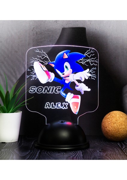 Kirpi Sonic Hediyesi, Çocuk Odası Süper Sonic Hediyesi Isimli LED Lamba, Sonic Tasarım LED Lamba