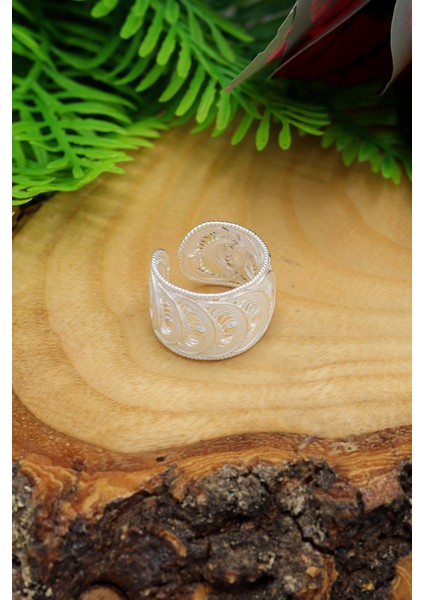 El Işçiliği 925 Ayar Gümüş Telkari Yüzük 201022109