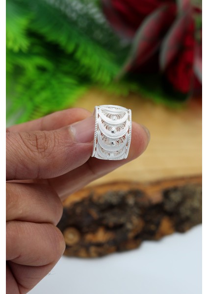 El Işçiliği 925 Ayar Gümüş Telkari Yüzük 201022109 fiyatları