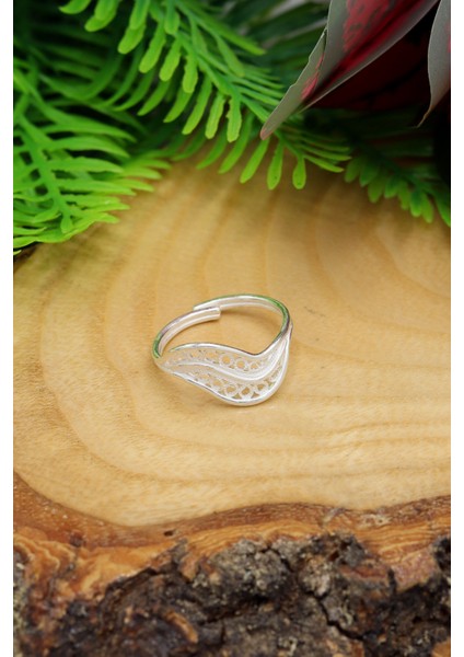 El Işçiliği 925 Ayar Gümüş Telkari Yüzük 201022111