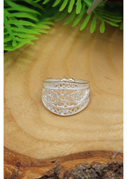 El Işçiliği 925 Ayar Gümüş Telkari Yüzük 201022113