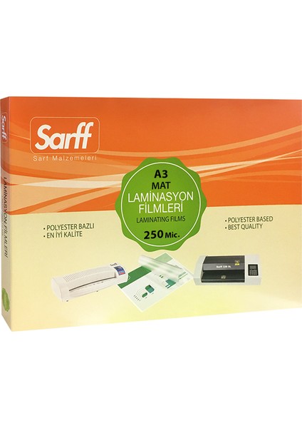 250MIC A3(426X303) Mat Laminasyon Filmi (50 Adet)