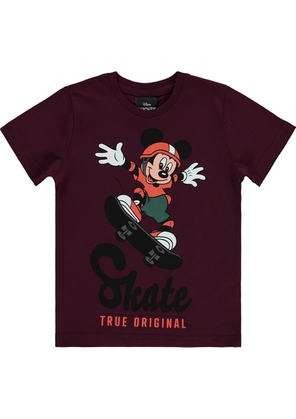 Mickey Mouse Erkek Çocuk Tişört 3-8 Yaş Bordo