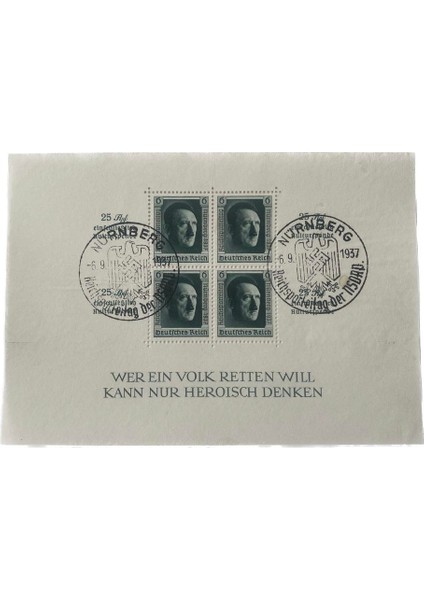 Adolf Hitler 48. Doğum Günü Damgalı Pul Bloğu 010