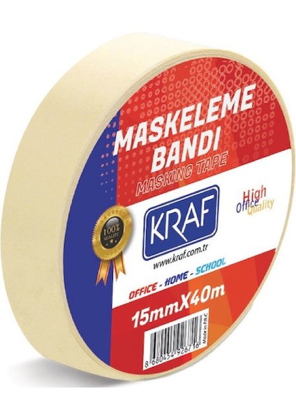 100 Adet Maskeleme Bandı 15 mm x 40 Metre Kağıt Bant