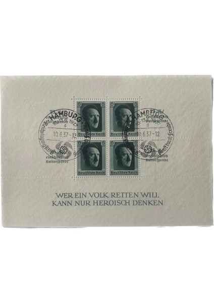 Adolf Hitler 48. Doğum Günü Damgalı Pul Bloğu 009