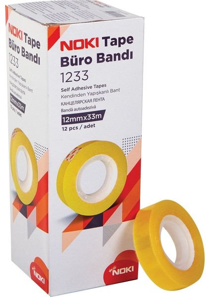 50 Adet (600 Adet) 12MMX33M Şeffaf Büro Bandı Para Bandı