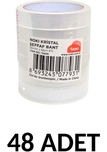 48 Adet 19X66 Şeffaf Kristal Bant Para Bandı