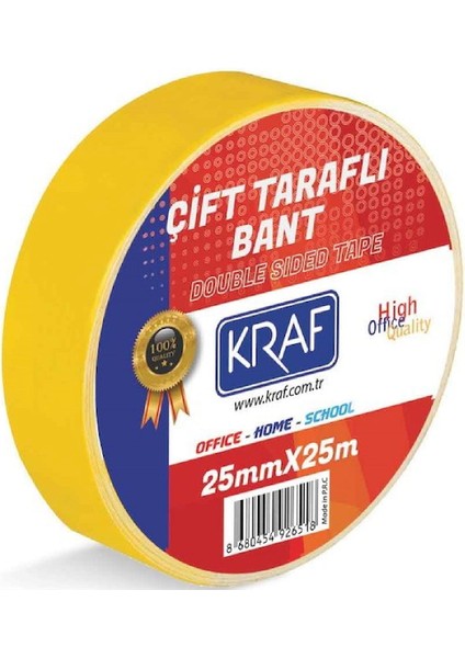 100 Adet 25 mm x 25 Metre Çift Taraflı Bant