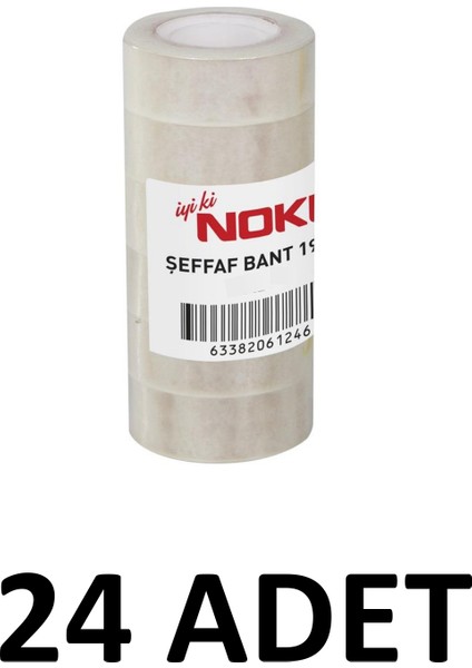 24 Adet Kristal Büro Bandı 19MM x 33 Metre Para Bandı