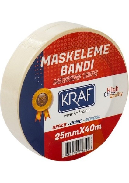30 Adet Maskeleme Bandı 25 mm x 40 Metre Kağıt Bant