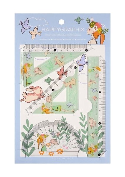 Cetvel Seti (Iletki , Cetvel , Gönye), "happygraphix. Rabbıt 45-0017/02
