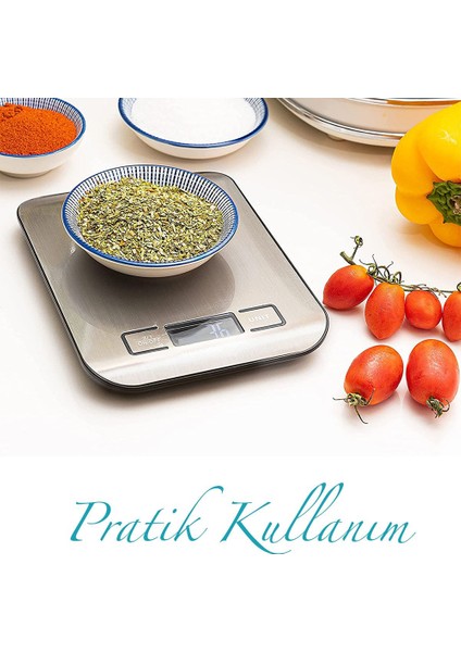 Dijital El Terazisi El Kantarı 5 kg Hassas Mutfak Tartısı Meyve Sebze Yemek Ölçer