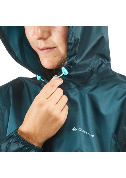 Quechua Kadın Outdoor Yağmurluk - Mavi - Raincut