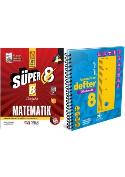 8. Sınıf LGS Süper Matematik Soru Kitabı Yeni + Çanta Matematik Defter