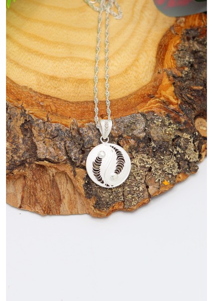 Ying Yang Model Telkari 925 Ayar Gümüş Kolye 201022138