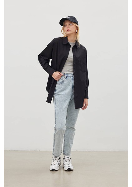 90S Siyah Poplin Gömlek fiyatları