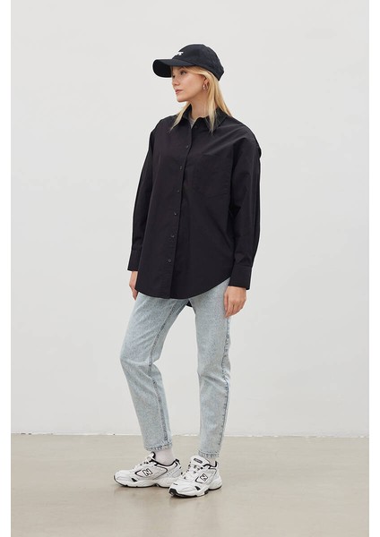 90S Siyah Poplin Gömlek modelleri