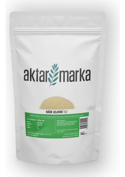 Sığır Jelatini Toz 100 Gr