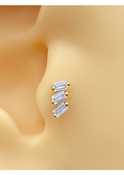 Altınkesesi Altın Üçlü Baget Tragus Piercing