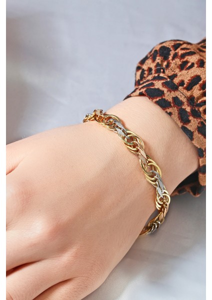 14 Ayar Altın Günlük Hallow Bileklik Üç Renk fiyatları