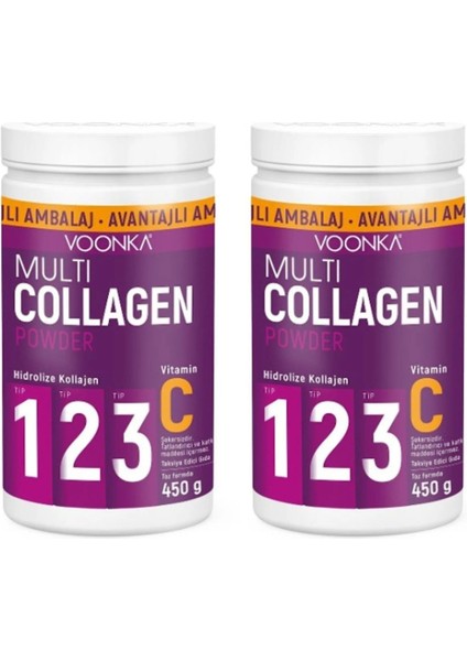 Multi Collagen Powder Vitamin C Içeren Takviye Edici Gıda  (900GR=3 Aylık)