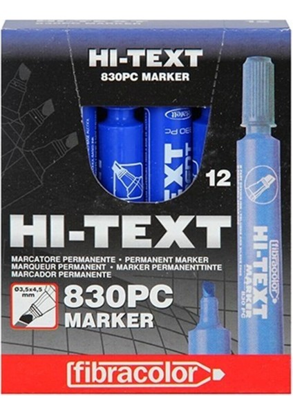 Hi-Text 12 Adet 830PC Kesik Uç Permanent Kalem Koli Kalemi Mavi fiyatları