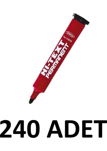 Hi-Text 240 Adet 830PB Yuvarlak Uç Permanent Kalem Koli Kalemi Kırmızı