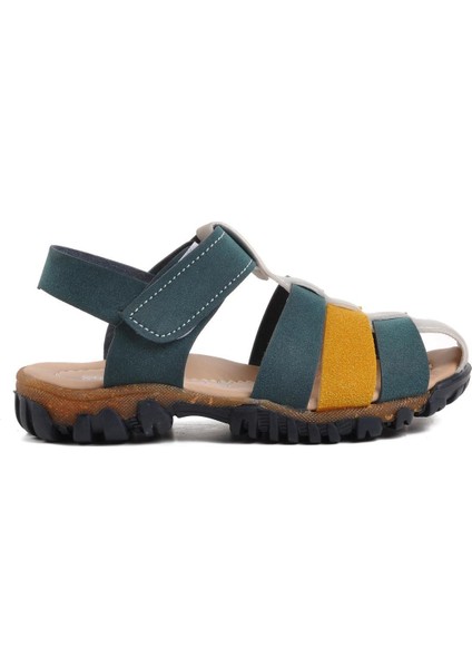 Ayakmod Şng 210111-P Lacivert Nubuk-Sarı Erkek Çocuk Sandalet