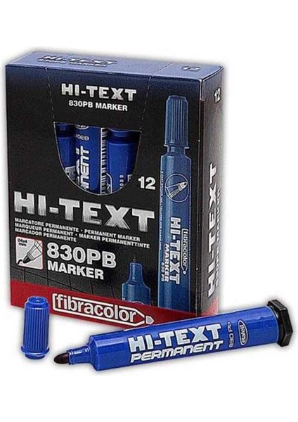 Hi-Text 60 Adet 830PB Yuvarlak Uç Permanent Kalem Koli Kalemi Mavi