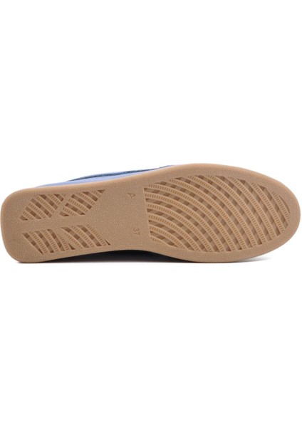 23164 Bebe-Mavisi Deri Kadın Loafer Ayakkabı