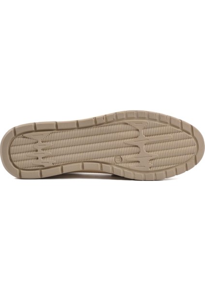 23163 Kadın Bej Deri Loafer Ayakkabı